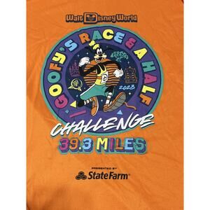 Run Disney Unisex Goofy's Race and A Half Challenge Long Sleeve L Orange 2023